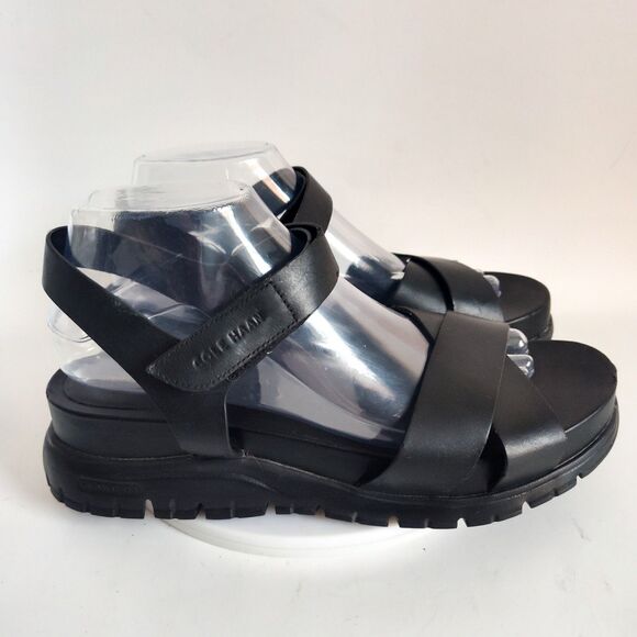 Cole Haan Zerogrand Sandals Leather Size 9 Criss Cross Preppy Strappy Open Toe - Picture 2 of 11
